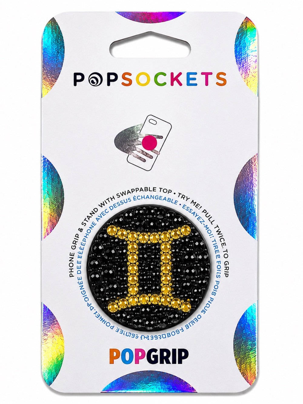 Luxe Crystal Gemini ♊️ Theme Diamonds PopSocket Phone Holder Grip New